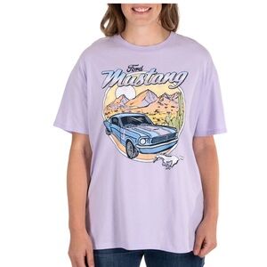 NWT Ford Mustang Licensed Women's Graphic Tee purple oversized Size XL